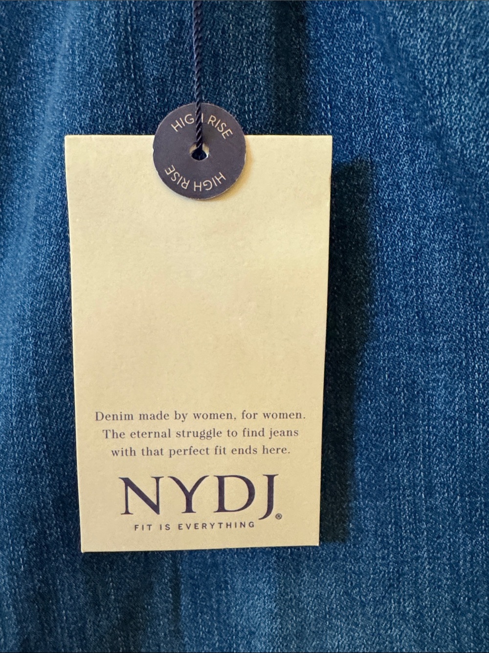 NYDJ Dark Blue Wide Leg High-Rise Jeans - Picture 3 of 6